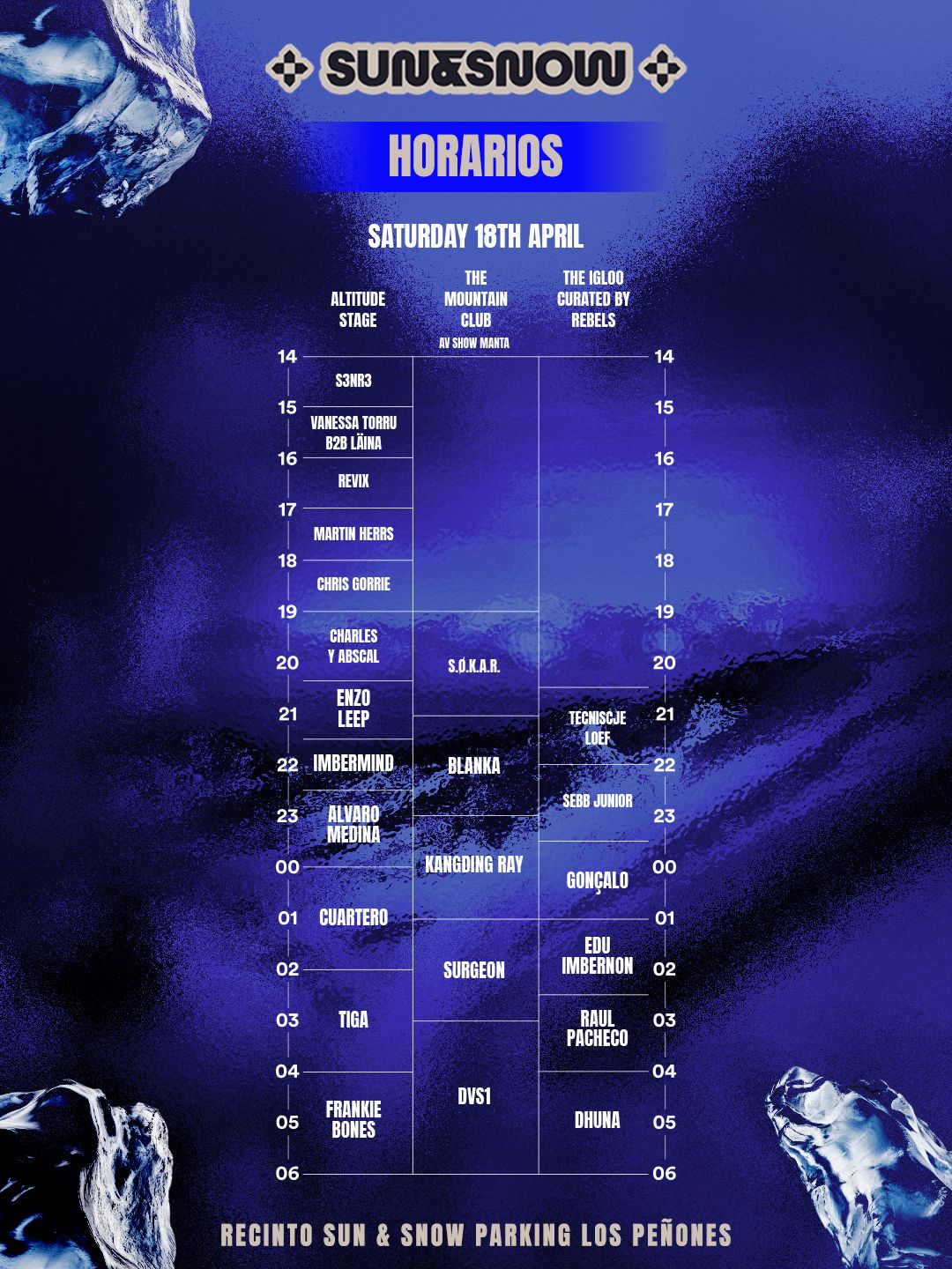 Sierra Nevada se tiñe de electrónica con Sun & Snow 10 NDD-HORARIOS SABADO