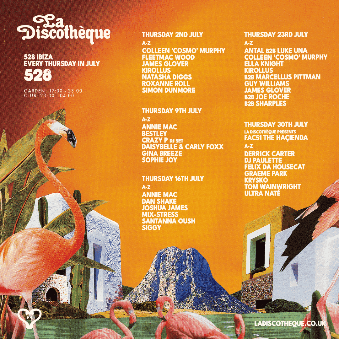 528 Ibiza anuncia su programación de julio 9 NDD-La Discotheque 528 Ibiza 2026 Main Announcement SQ 1