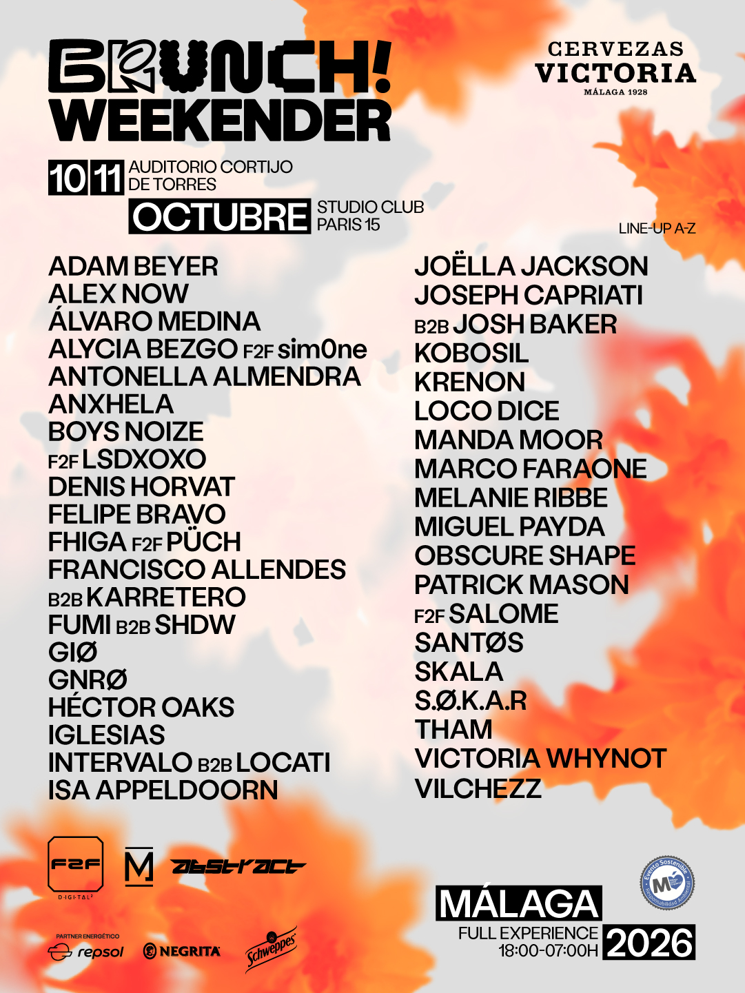 Brunch! Weekender Málaga cartel completo 10 NDD-MLG WK Lineup1 Post