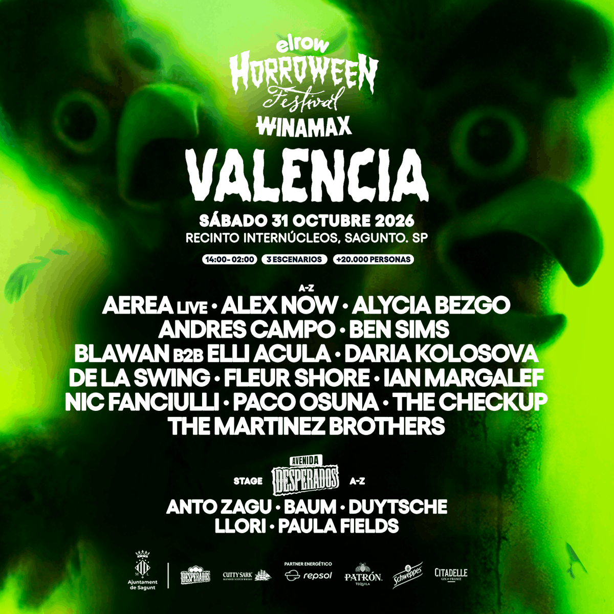 elrow desvela el cartel de Horroween Festival Winamax Valencia 4 NDD-