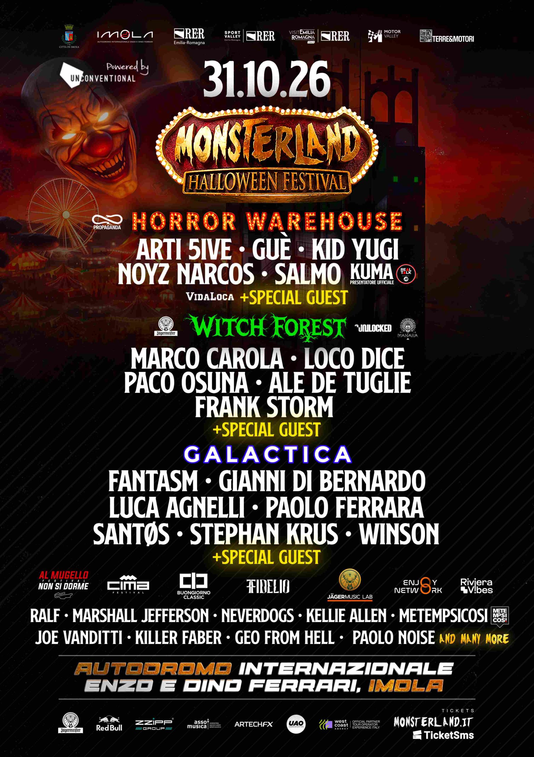 Monsterland convierte el circuito de F1 de Imola en el mayor festival europeo de música electrónica de Halloween 7 NDD-LINE UP GENERALE FESTIVAL MAINSTAGES 1 scaled