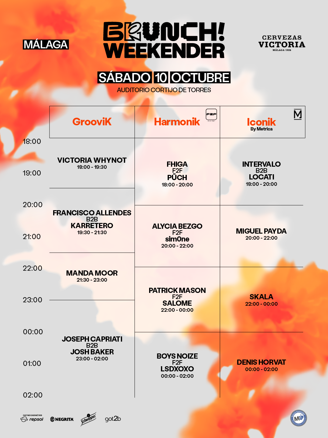Brunch! Weekender Málaga desvela sus horarios 6 NDD-HORARIOS SABADO 10 OCT POST