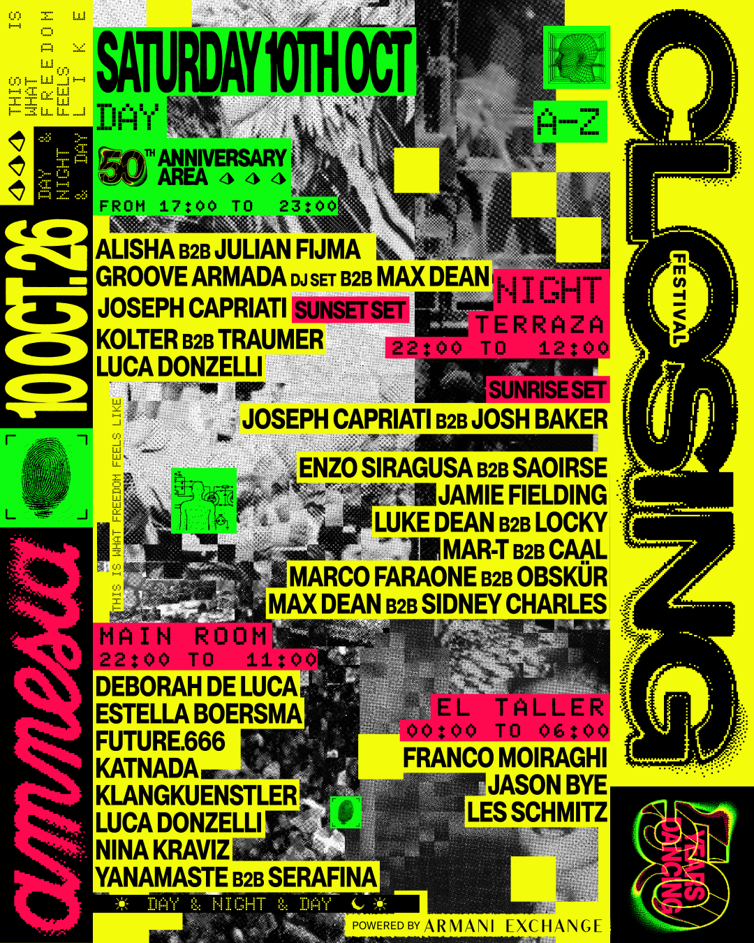 Toma nota del line up de Amnesia Closing 8 NDD-Lineup Closing26 Day Night Portrait